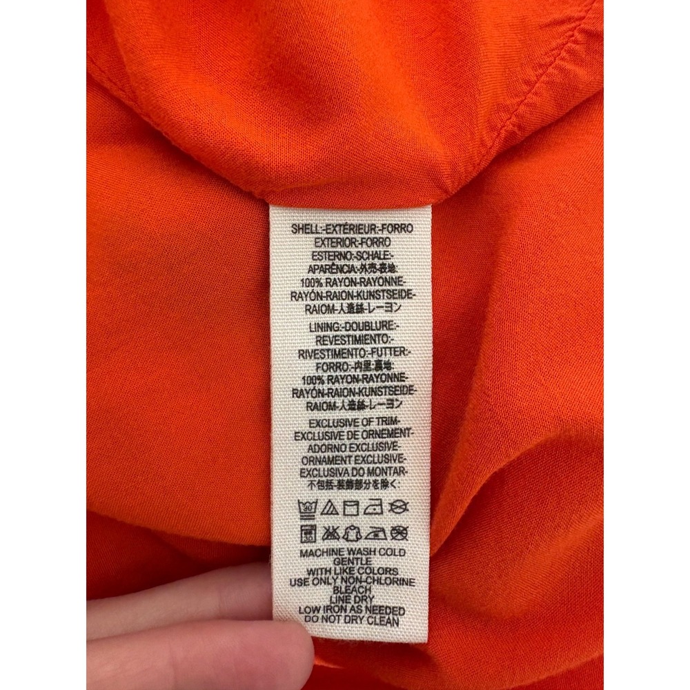 Free People Women Size S Orange Floral Smocked Button Greatest Day Mini Dress - Picture 7 of 7